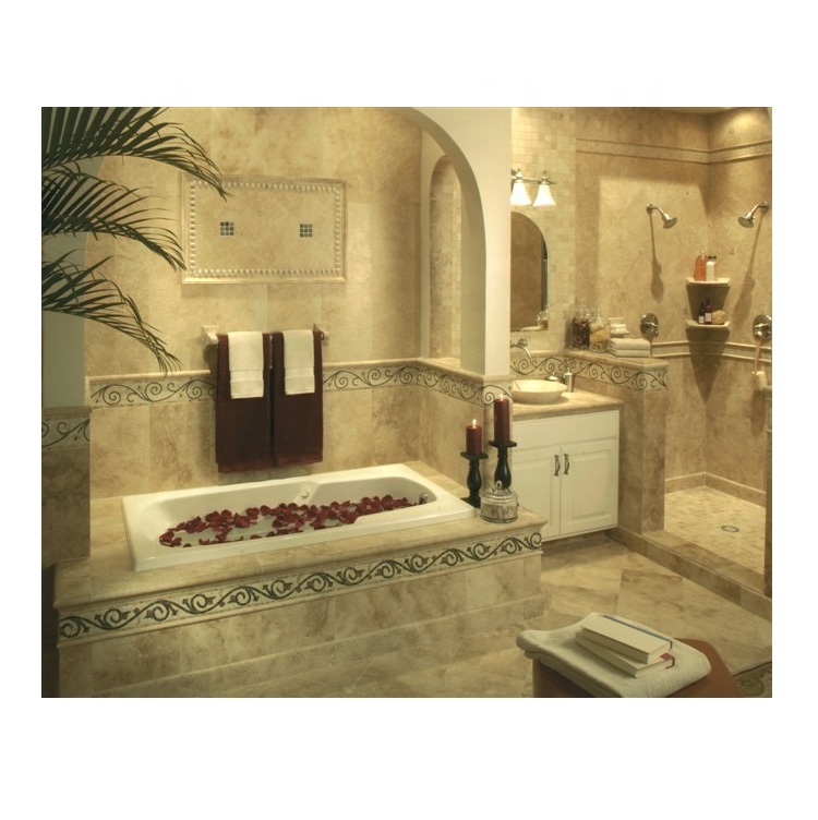 Natural Travertine 3D Mosaic And Bathroom Shower Wall Tile Panel Backsplash