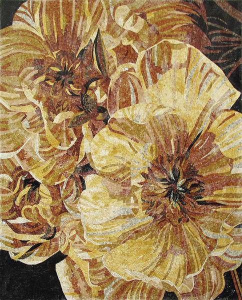 2021 Hot Selling Garden Hotel Park Indoor and Outdoor Polished White Yellow Luxury Villa Floor Waterjet Medallion Tiles