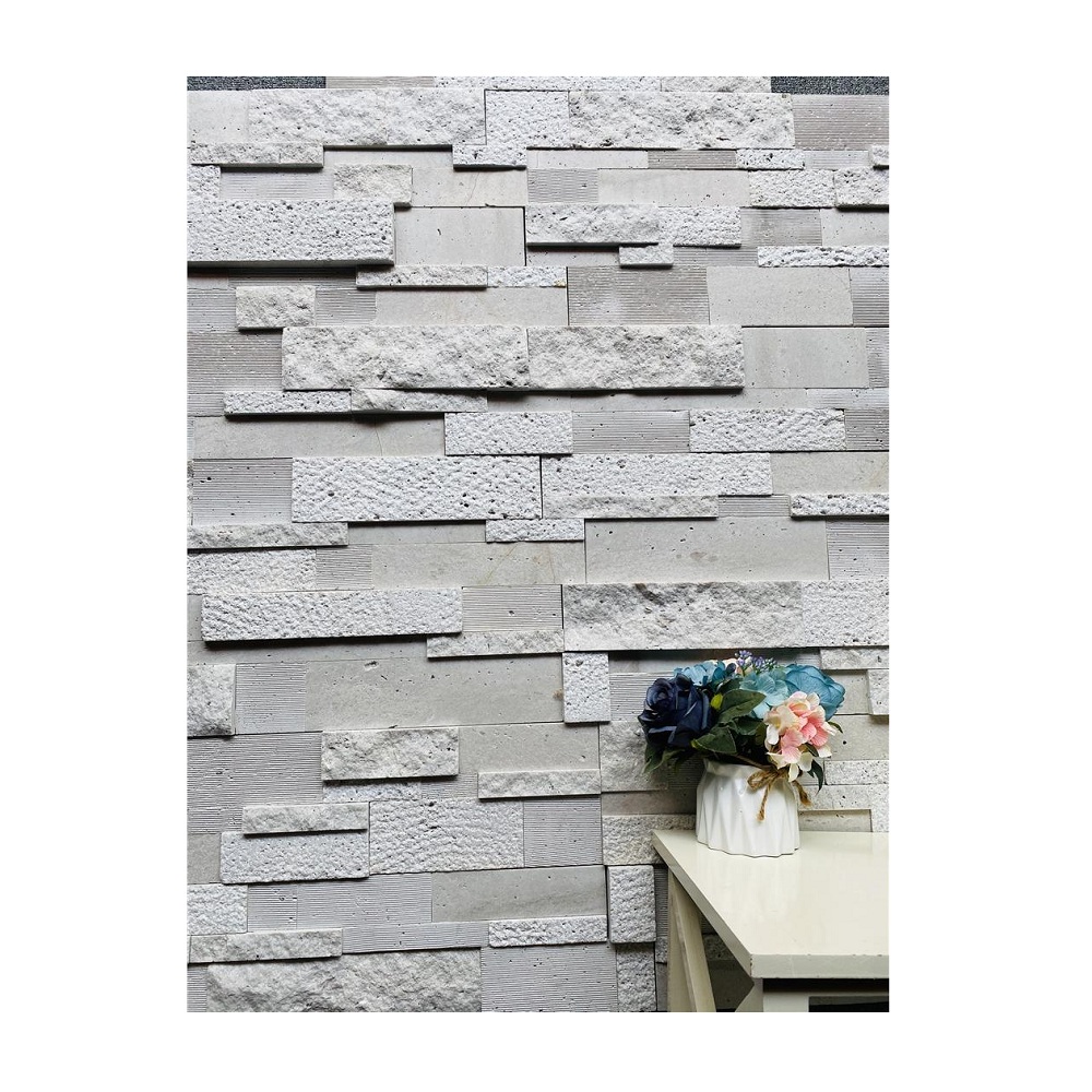 White Grey Marble Stone Veneer Wall Decoration Stone Cladding