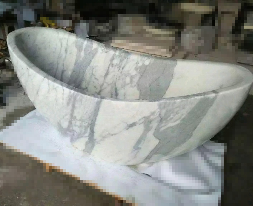 Cheap White Marble Stone Bathroom Bath Tub Round Bathtub