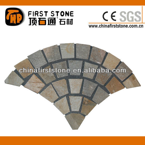 2022 Outdoor and Indoor Natural Blue  and Black  Slate Limestone Travertine FSMT-S058 Black Slate French Pattern Pavers