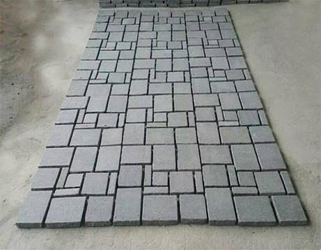 HZG-163 Popular China Dark Grey Granite Sector Meshed Granite Mosaic patterns Tiles Paving stone