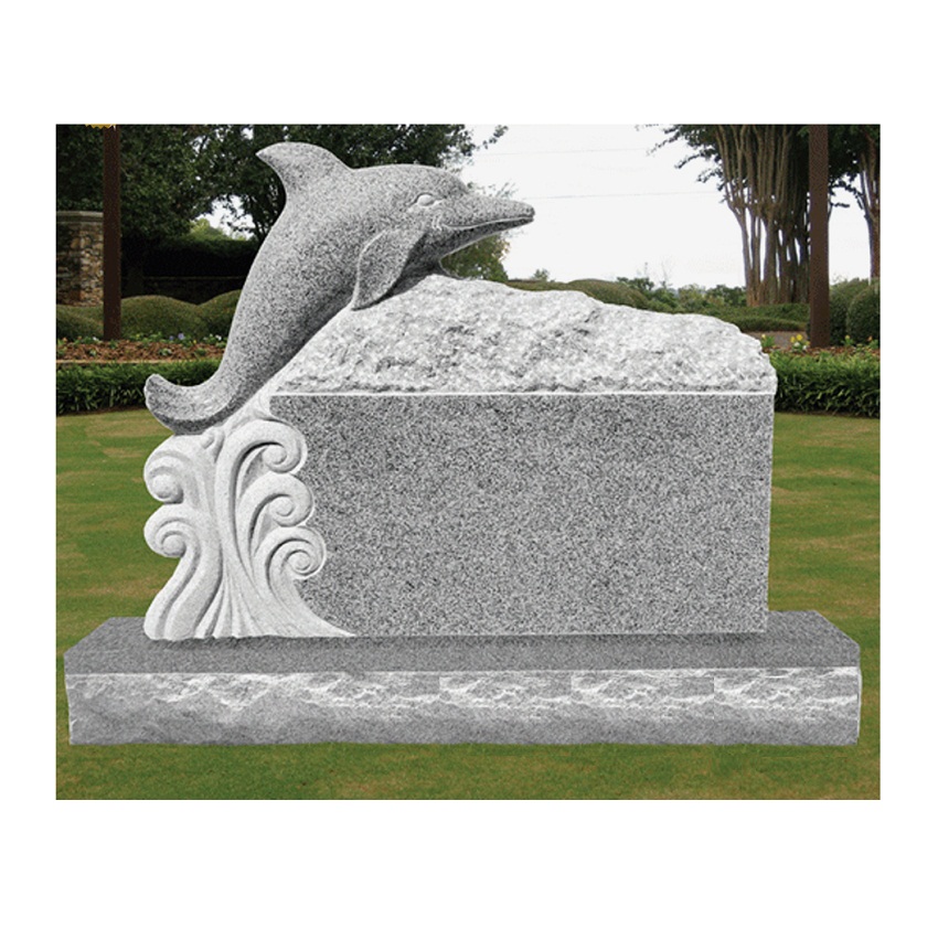 Black Granite Tombstone Stone-shadow Carving Headstone With Horse