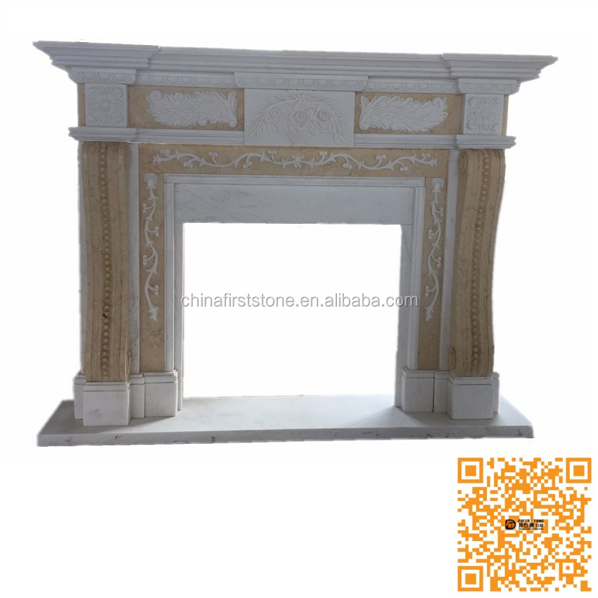2022-01 MX004-3 Hot Sales High Quality Customized Decoration White And Red Marble European Electric Fireplace With Mantle Indoor