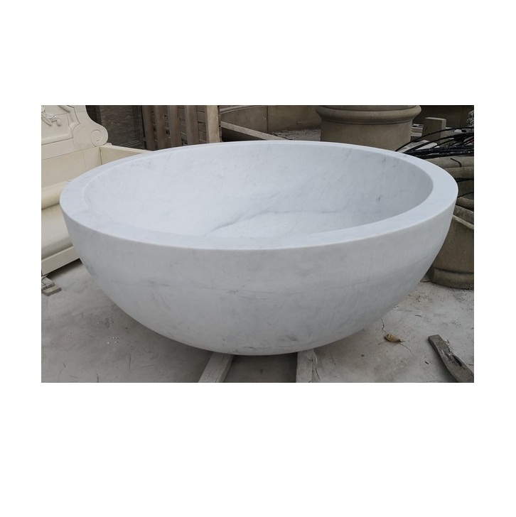 Cheap White Marble Stone Bathroom Bath Tub Round Bathtub