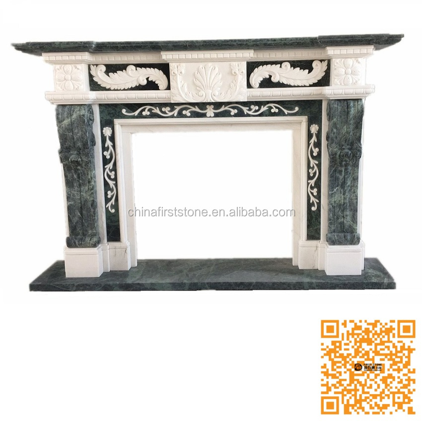 2022-01 MX004-3 Hot Sales High Quality Customized Decoration White And Red Marble European Electric Fireplace With Mantle Indoor