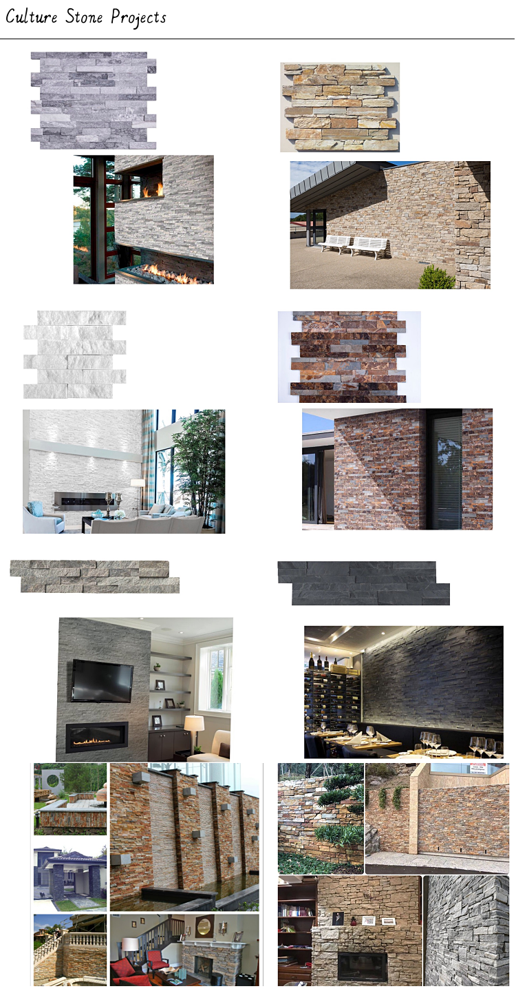 2021 Cheap Price Natural Slate Culture Stone 150x600 For Exterior Wall House