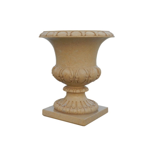 GGV274 Wholesale Hand-carved Cheap Large Natural Home Garden Flower Pot Outdoor & Indoor Decorative With Stand Granite stone