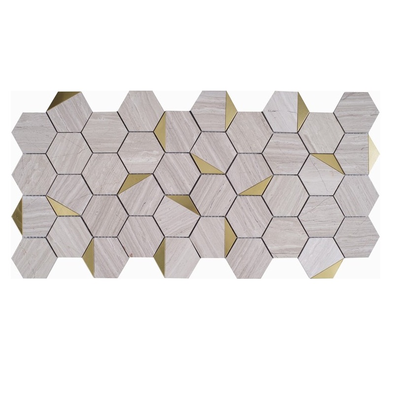 White Flower Water Jet Marble Mosaic Tile 30X30