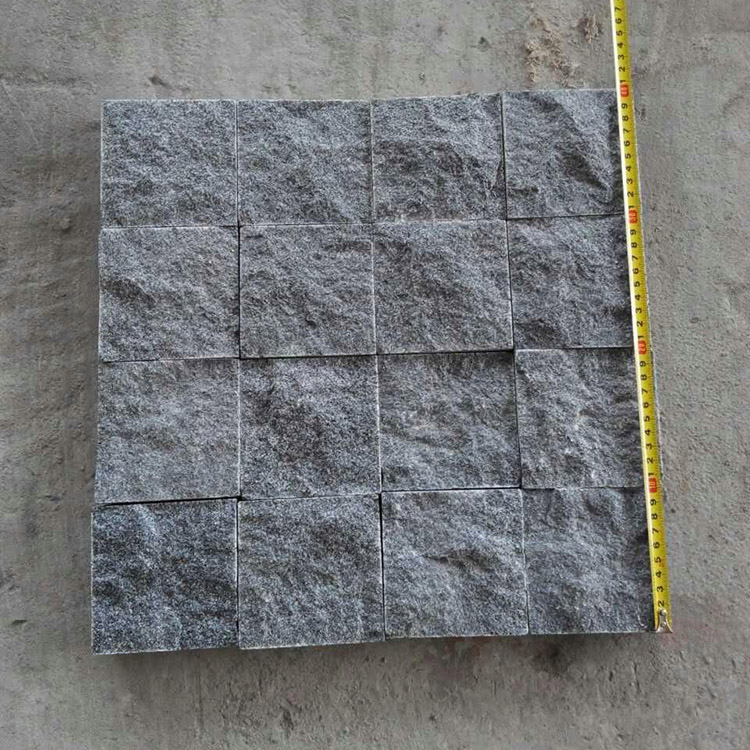 Hot Selling  High Quality Custom Size  Natural Grey granite 654 natural split top sawn edge cubics cobble stone