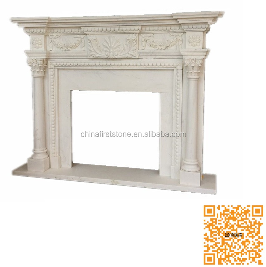 Beige Yellow Marble Fireplace Modern, Stone Veneer Fireplace Natural