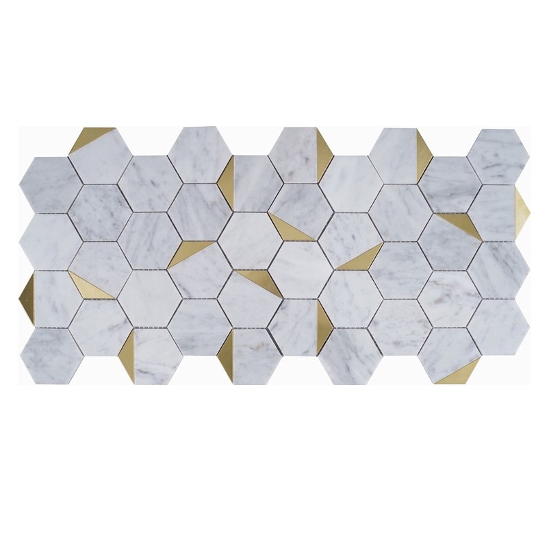 White Flower Water Jet Marble Mosaic Tile 30X30