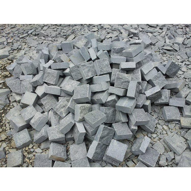 Hot Selling  High Quality Custom Size  Natural Grey granite 654 natural split top sawn edge cubics cobble stone
