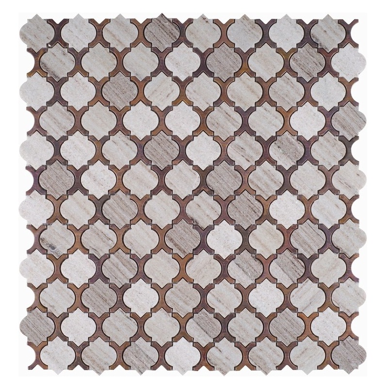 Black and White Marble Mosaic Floor Tile