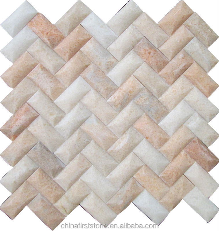 2021 FSMT-287 Hot Selling Good Quality Hotel Building Home Indoor and Outdoor 3D Marble Mosaic Wall Cladding Tiles