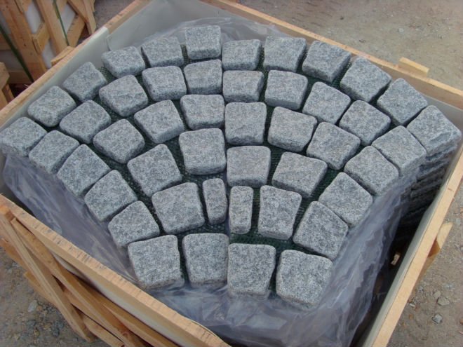 HZW-107 misty white G603  interlocking granite cube stone cheap patio paver stones for sale granite paving stone