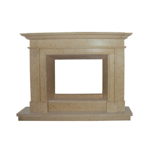 2022-01 Natural Hot Sales Customized Hotel House MFC109 Polished White Marble Pillar Design Fireplace Mantel Surround