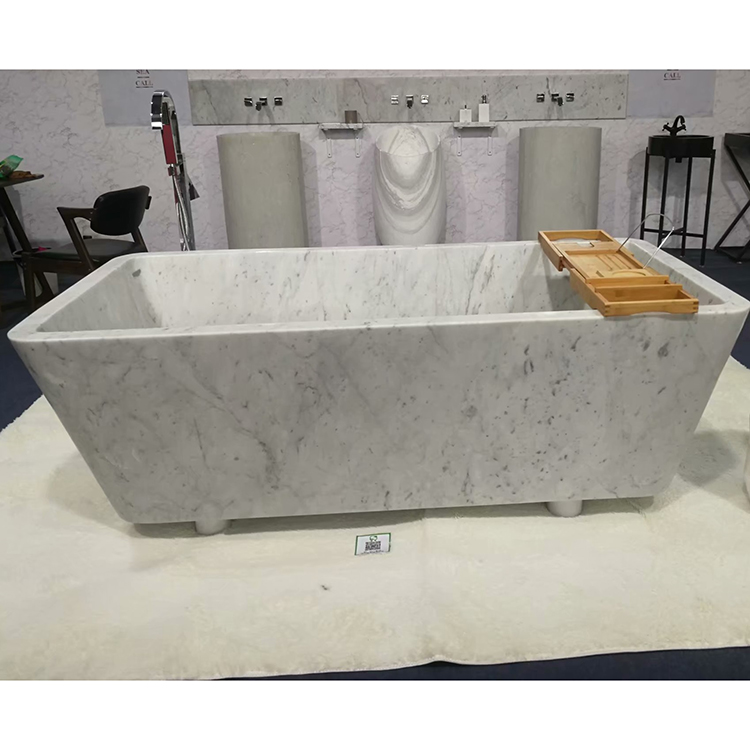 Cheap White Marble Stone Bathroom Bath Tub Round Bathtub