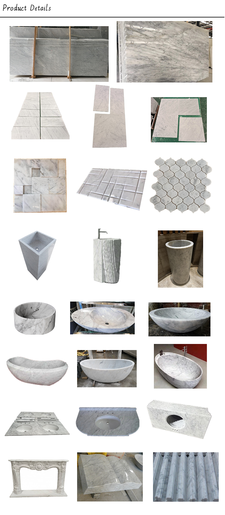 Wholesale 120 x 60 Wall Floor Tiles Carrara White Marble