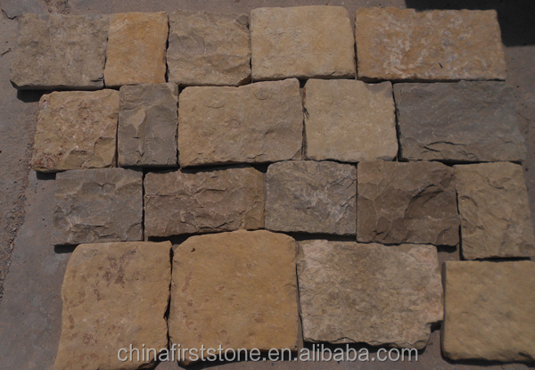 FSCS-025 Natural Golden Travertine Marble Exterior Stone Random Design Wall Stone Cladding