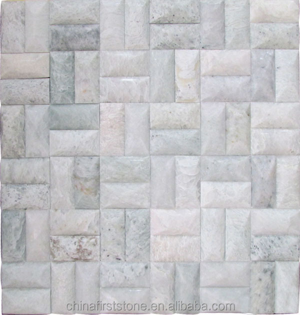 2021 FSMT-287 Hot Selling Good Quality Hotel Building Home Indoor and Outdoor 3D Marble Mosaic Wall Cladding Tiles