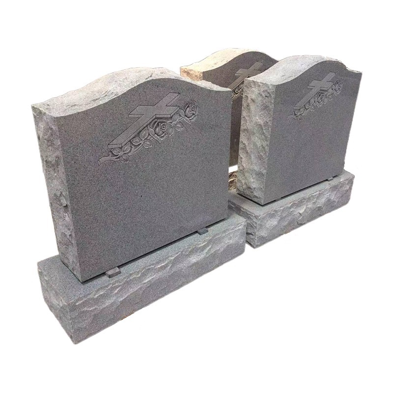 Maker Online Black Granite Stone Cross Carving Ogee Headstone Mold