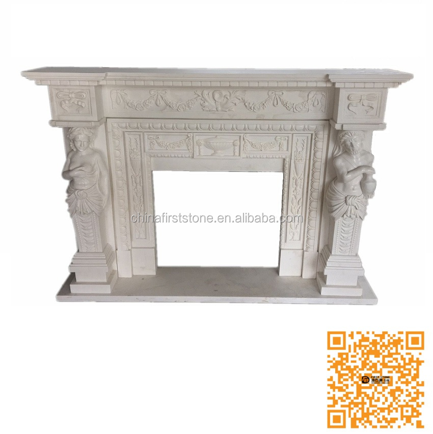2022-01 MX004-3 Hot Sales High Quality Customized Decoration White And Red Marble European Electric Fireplace With Mantle Indoor