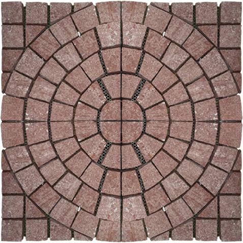 Granite Mosaic Patterns Tiles High Quality China Red Granite Sector Meshed