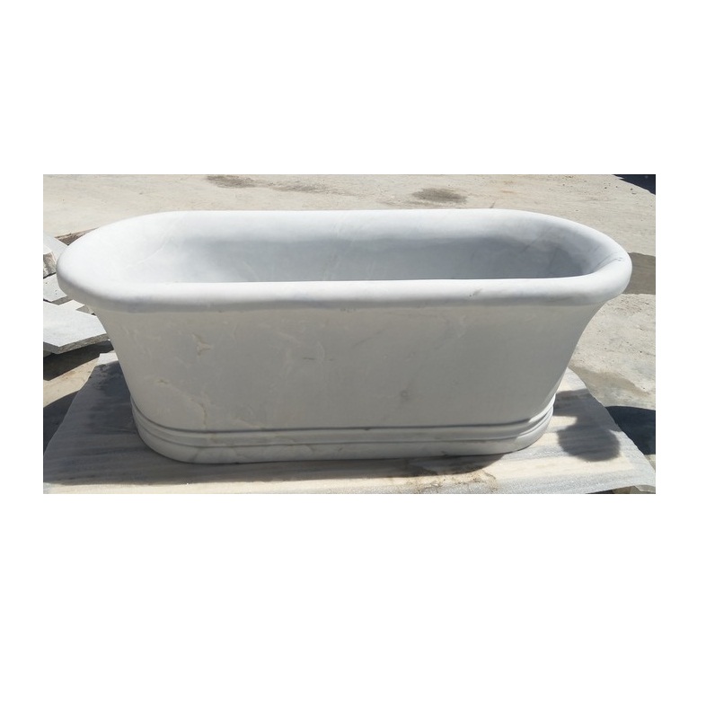 Cheap White Marble Stone Bathroom Bath Tub Round Bathtub