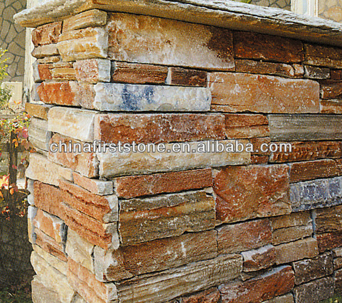 Customized Project Exterior Cladding Natural Wooden White Wall Culture Decorative Stone For Walls