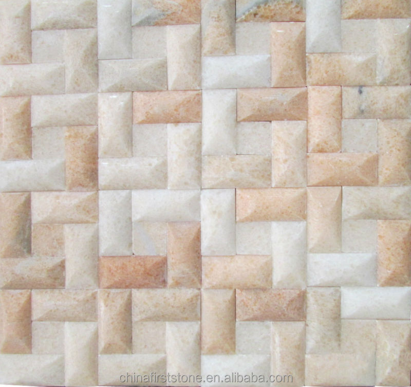 2021 FSMT-287 Hot Selling Good Quality Hotel Building Home Indoor and Outdoor 3D Marble Mosaic Wall Cladding Tiles