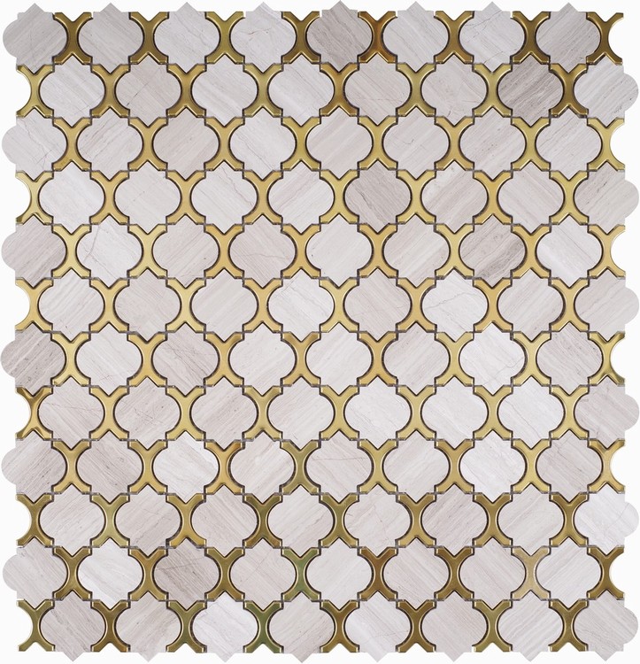 White Flower Water Jet Marble Mosaic Tile 30X30