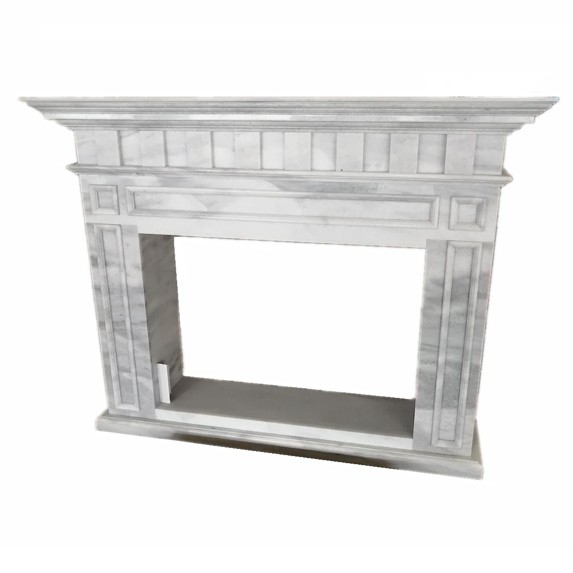 White Marble Electric Fireplace Natural Indoor Stone Modern Freestanding 3 Years Surround for Sale Hotel without Remote Control