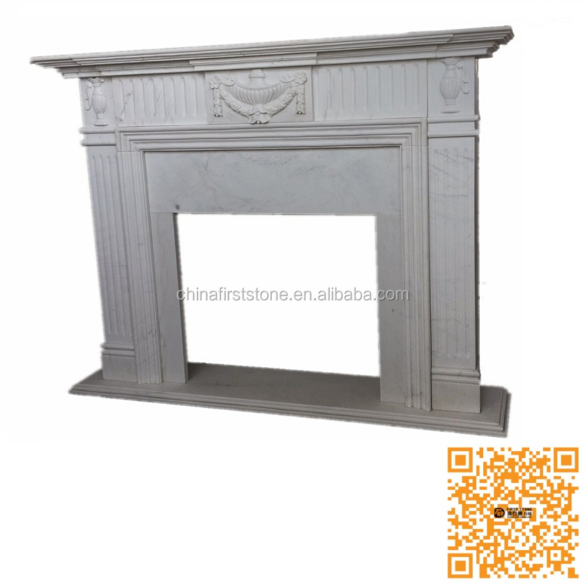 2022-01 MX004-3 Hot Sales High Quality Customized Decoration White And Red Marble European Electric Fireplace With Mantle Indoor