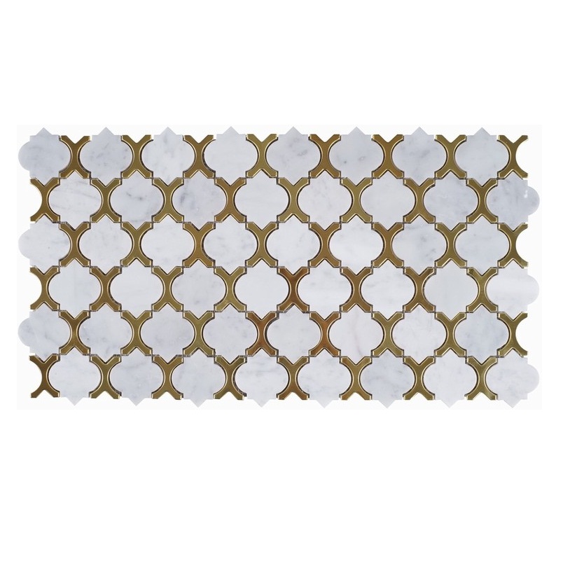 Black and White Marble Mosaic Floor Tile