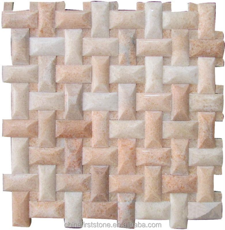 2021 FSMT-287 Hot Selling Good Quality Hotel Building Home Indoor and Outdoor 3D Marble Mosaic Wall Cladding Tiles