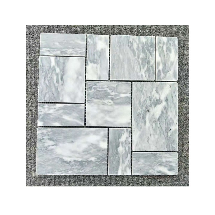 China Carrara Gray White Marble Culture Stone TV Background Marble Wall Panel