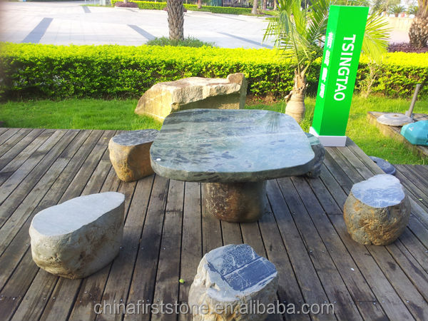 Made In Green Granite Natural Stone The Tables and Chairs Outdoor