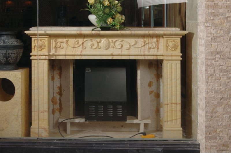 White Marble Electric Fireplace Natural Indoor Stone Modern Freestanding 3 Years Surround for Sale Hotel without Remote Control