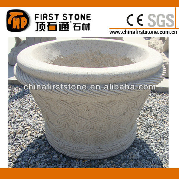 GGV295+296 Wholesale Large Granite Stone Flower Planter Pots