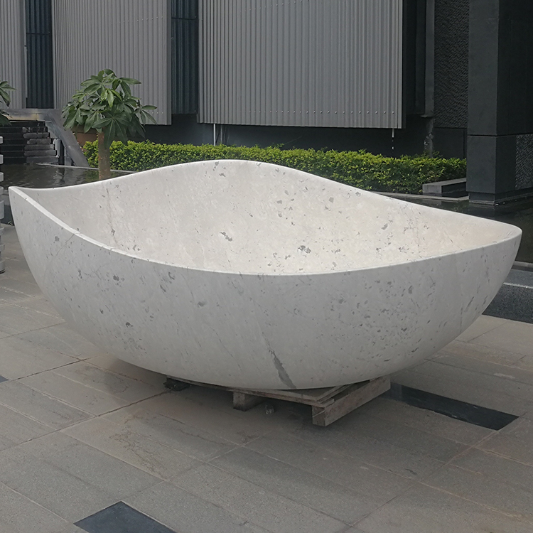 Cheap White Marble Stone Bathroom Bath Tub Round Bathtub